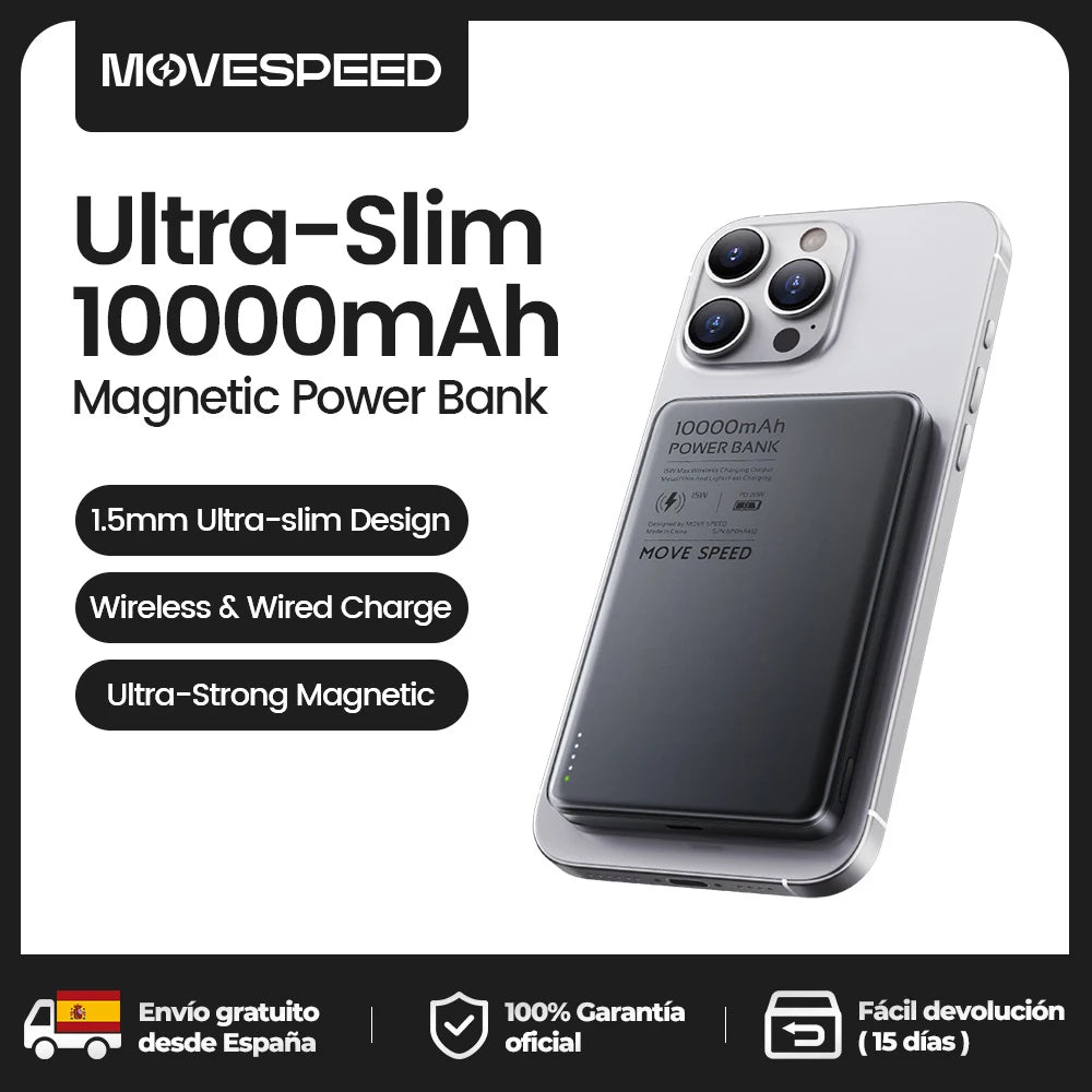MOVESPEED S10 — Magnetic Wireless Power Bank 10000mAh