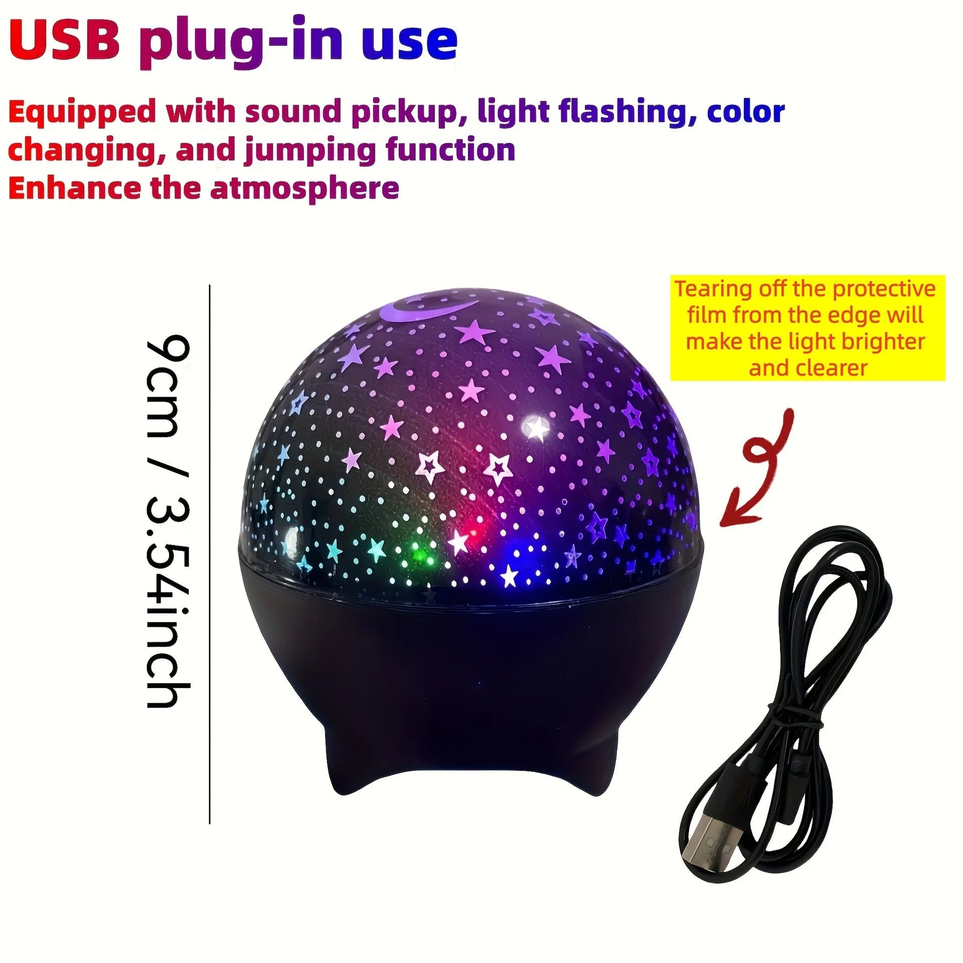 RGB Night Lights LED Projector Light Starry Moon Galaxy Projection Lamp 5V USB for Kids Present Christmas Gift Room Decorations